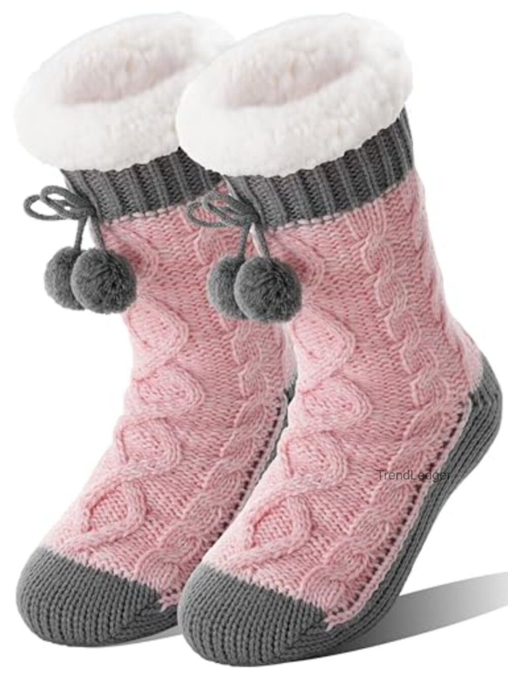 Fuzzy Plush Lined Slipper Socks Non Slip Grips Thermal Winter Warm Cozy